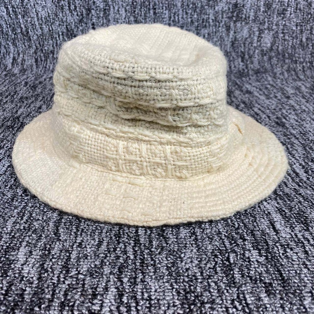 Tapestries Ireland Bucket Hat Womens 7 1/2 Cream Wool Helena Ruuth Irish Vintage
